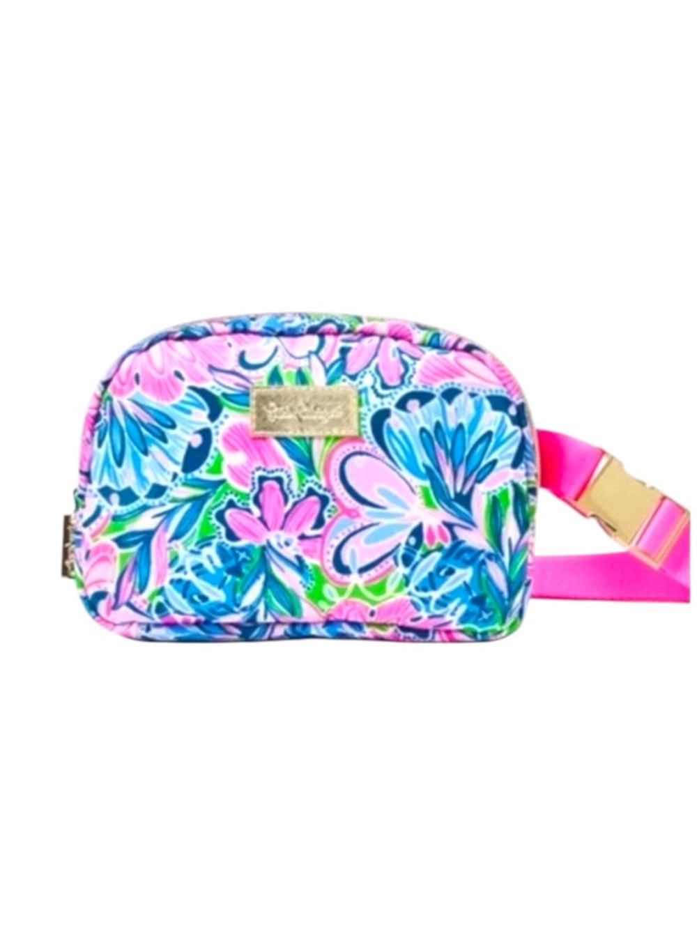 Lilly Pulitzer Belt Bag Gecko Green Tiger Sunrise Fanny Pack Crossbody HTF EUC